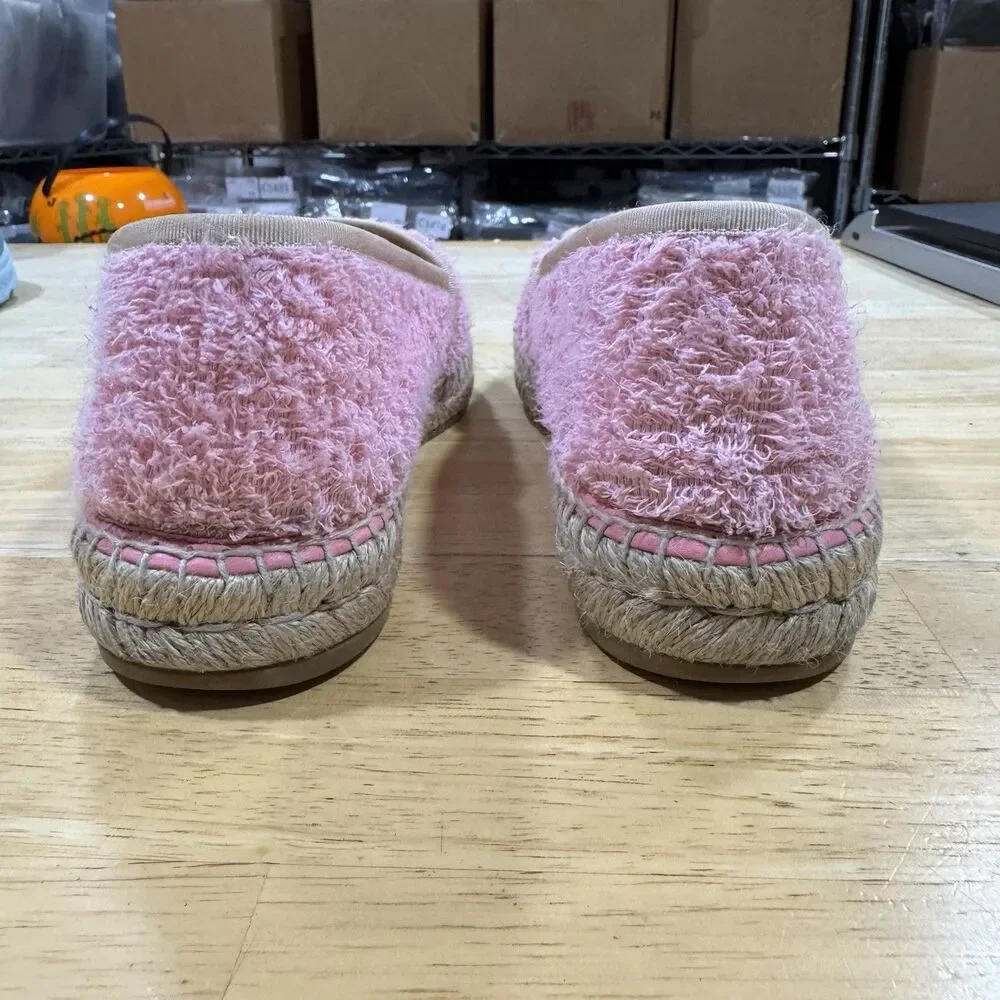 Gucci Monogram Espadrilles Terry Cotton Pink 41/US11 Loafers Preppy Coastal EUC
